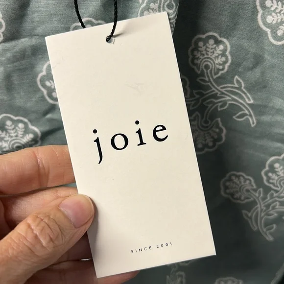 Joie Sage Green Floral Button-Up Cropped Blouse Size Small NWT - Picture 6 of 8